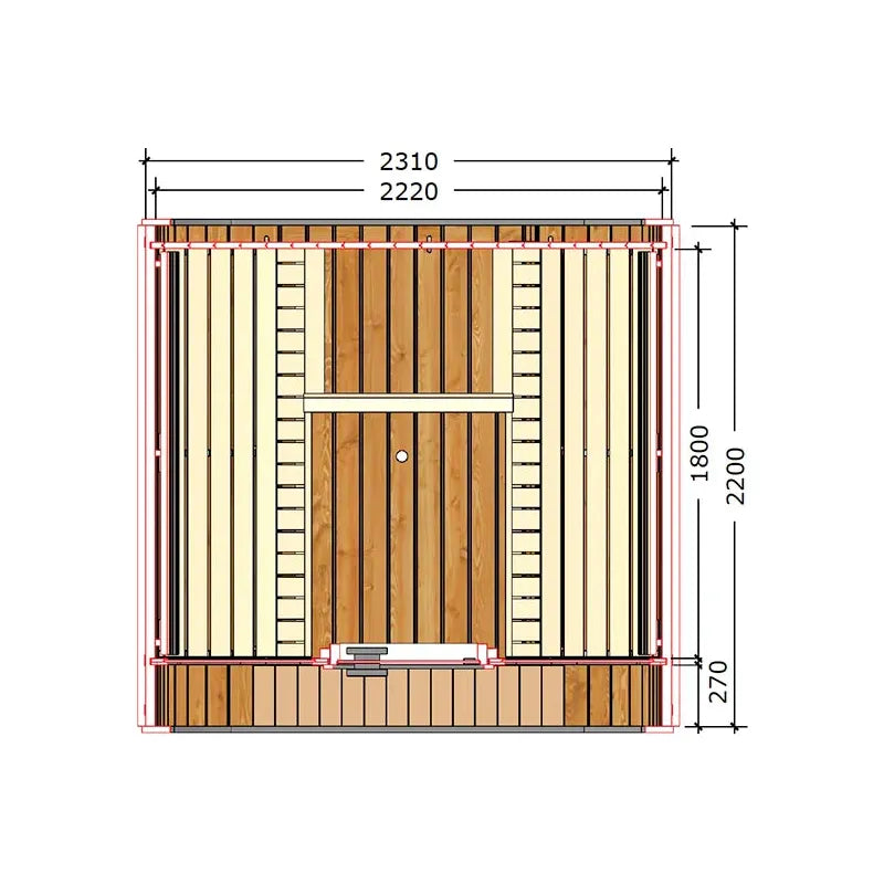 ThermoZen L Outdoor Sauna - 6 Person - Including Heater