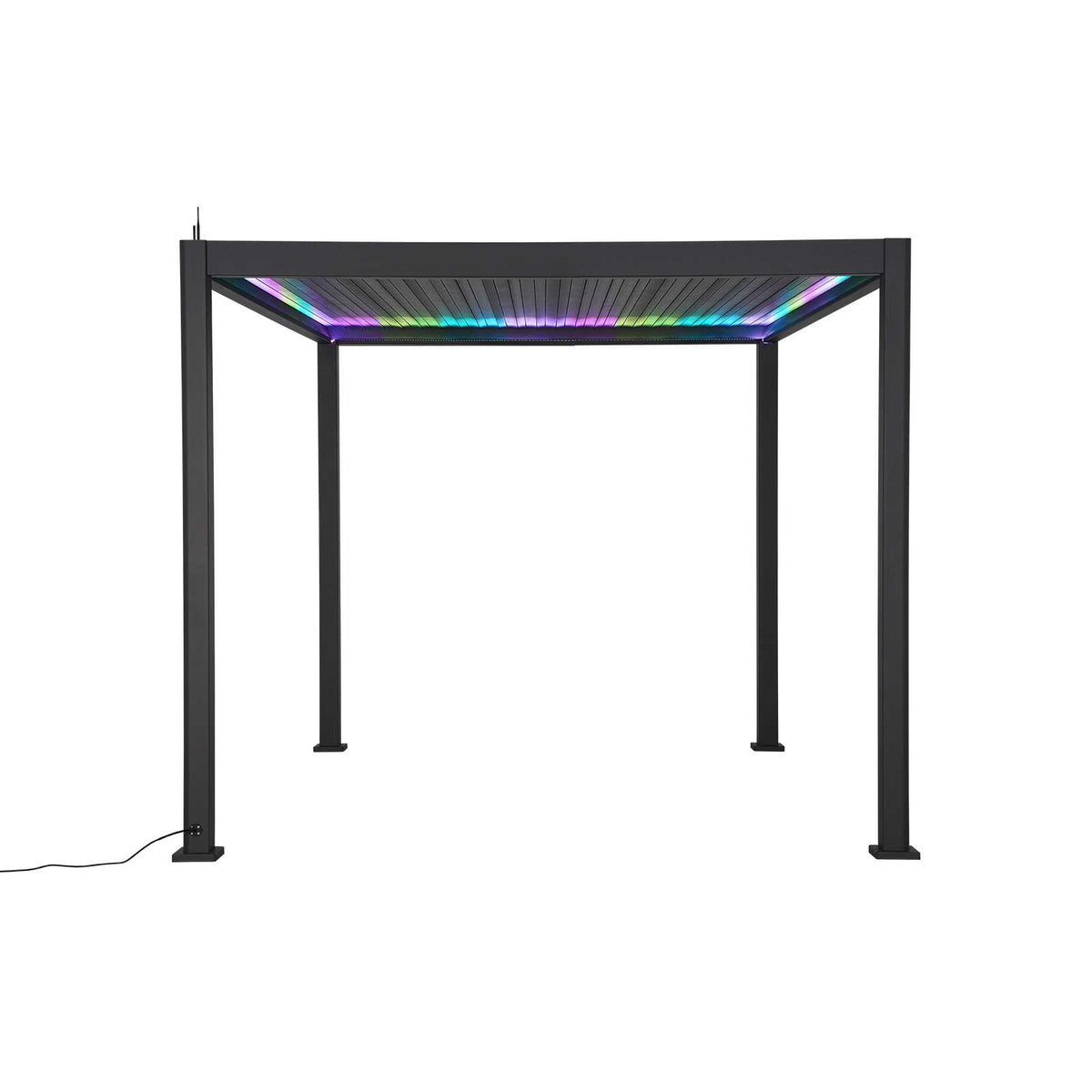 Nova - Titan LED Freestanding Aluminium Pergola - 4m x 3m Rectangular - Grey