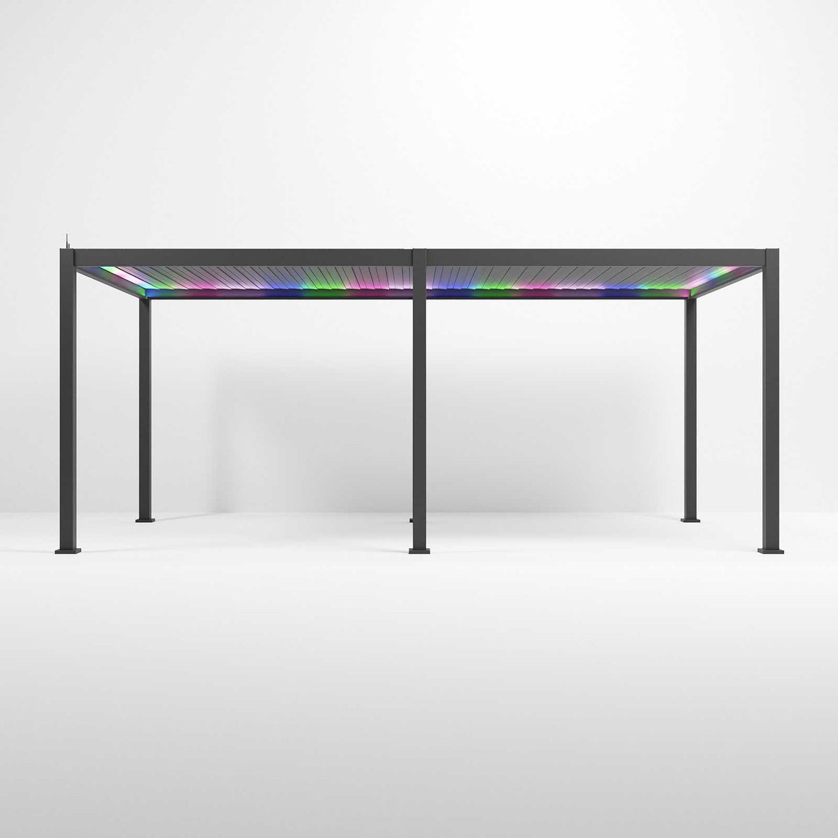 Nova - Titan LED Freestanding Aluminium Pergola - 6m x 3m Rectangular - Grey