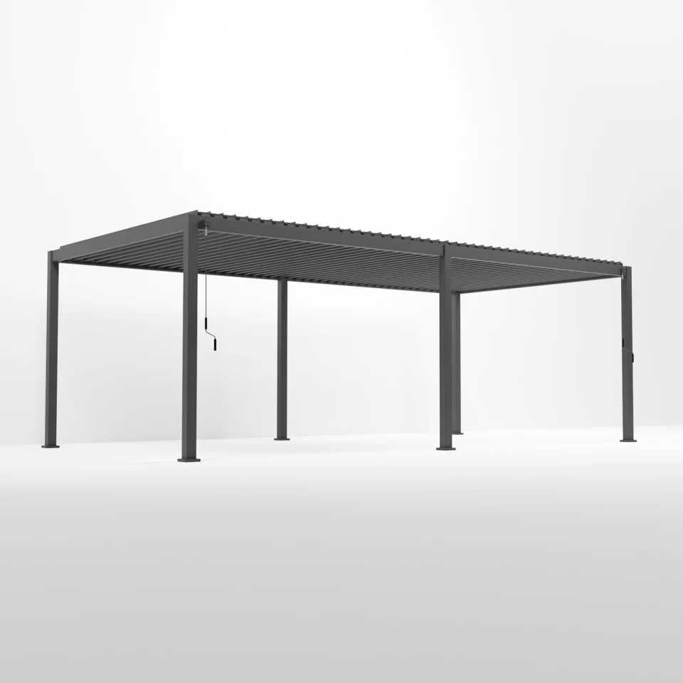 Nova - Titan Freestanding Aluminium Pergola - 8m x 3.6m Rectangular - Grey