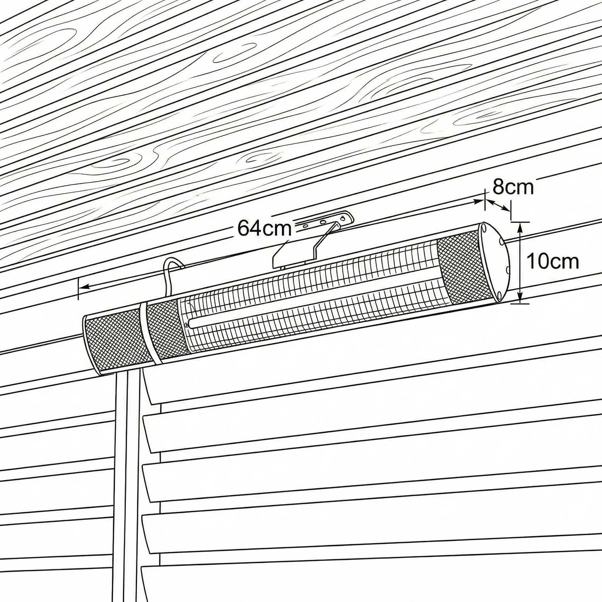 Nova Hestia Beam-Mounted Pergola Heater With Remote