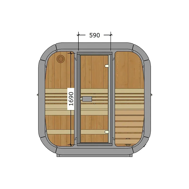 ThermoZen S Outdoor Sauna - 3 Person - Including Heater