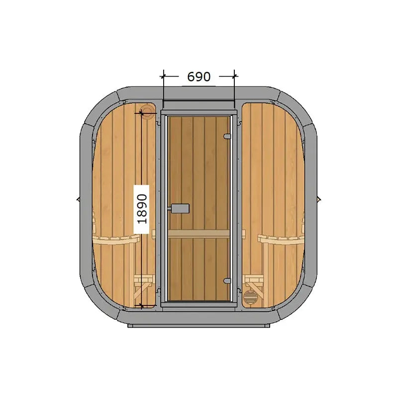 ThermoZen L Outdoor Sauna - 6 Person - Including Heater