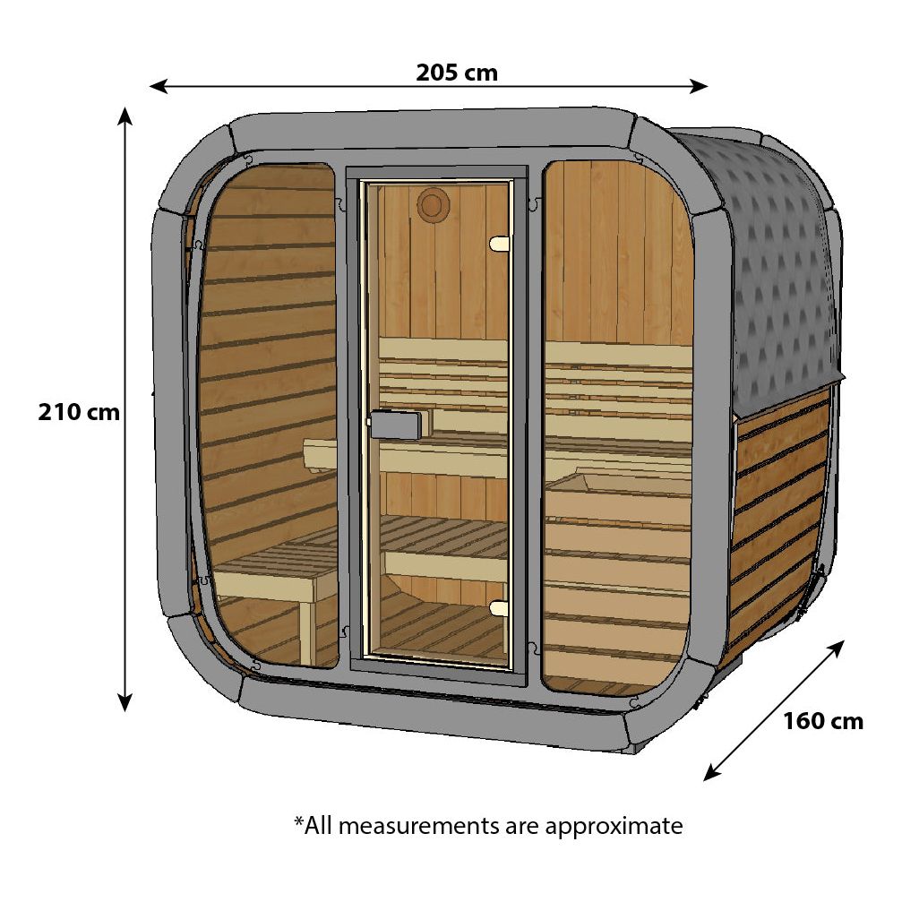 ThermoZen M Outdoor Sauna - 4 Person - Including Heater